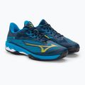 Herren-Tennisschuhe Mizuno Wave Exceed Light 2 AC Kleid blauen / bolt2 neon / clolsonne 4