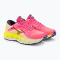 Damen Laufschuhe Mizuno Wave Sky 7 highvpink/ombre blau/bolt2neon 5