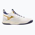 Volleyballschuhe Mizuno Wave Dimension Mid weiß/blaues Band/mp gold 9