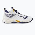 Volleyballschuhe Mizuno Wave Dimension Mid weiß/blaues Band/mp gold 2