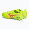 Mizuno Morelia Neo IV Β Elite MD Sicherheitsgelb/Feurige Koralle 2/Galaxysilber Herren Fußballschuhe 4