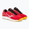 Mizuno Stealth Star 2 Jr Kinderhandballschuhe strahlend rot/weiß/carrot curl 4