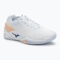 Frauen-Handballschuhe Mizuno Wave Stealth Neo weiß/navy Pfingstrose/Pfirsich parfait