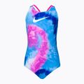 Nike Tie Dye Spiderback einteiliger Badeanzug für Kinder blau NESSC719-458