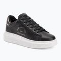 KARL LAGERFELD Damen Schuhe Kapri Maison schwarzes Leder m/Silber