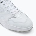 Herren Lacoste Lineshot Kontrastierter Kragen Leder weiß/schwarz Schuhe 7