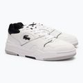 Herren Lacoste Lineshot Kontrastierter Kragen Leder weiß/schwarz Schuhe 8