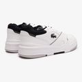Herren Lacoste Lineshot Kontrastierter Kragen Leder weiß/schwarz Schuhe 10