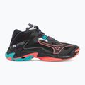 Volleyballschuhe Mizuno Wave Lightning Z8 Mid black/neon flame/peacock blue 2