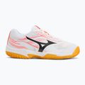 Kinder-Tennisschuhe Mizuno Break Shot 5 Jr CC weiß/calypso coral/citrus 2