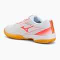 Kinder-Tennisschuhe Mizuno Break Shot 5 Jr CC weiß/calypso coral/citrus 3