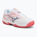 Kinder-Tennisschuhe Mizuno Break Shot 5 Jr CC weiß/blau granit/calypso coral