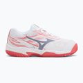 Kinder-Tennisschuhe Mizuno Break Shot 5 Jr CC weiß/blau granit/calypso coral 2