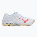 Damen Volleyballschuhe Mizuno Wave Voltage 2 weiß/calypso coral/pale banana 2
