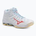 Damen Volleyballschuhe Mizuno Wave Voltage 2 Mid weiß/calypso coral/pale banana