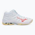 Damen Volleyballschuhe Mizuno Wave Voltage 2 Mid weiß/calypso coral/pale banana 2