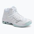 Damen-Volleyballschuhe Mizuno Wave Voltage 2 Mid white/blue tint