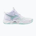 Damen-Volleyballschuhe Mizuno Wave Momentum Elite Mid weiß/blauer Farbton