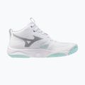 Damen-Volleyballschuhe Mizuno Wave Momentum Elite Mid weiß/blauer Farbton 2