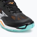 Mizuno Wave Stealth 6 Handballschuhe schwarz/tangelo/eisgrün 7