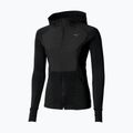 Damen Laufjacke Mizuno Active Warm Hybrid Full Zip Hooded schwarz