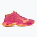 Volleyballschuhe Mizuno Wave Lightning Elite Mid pink tetra/fortune yellow/light 2