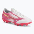 Kinder-Fußballschuhe Mizuno Alfa III Select Jr FG white/fuchsia purple