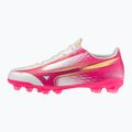Kinder-Fußballschuhe Mizuno Alfa III Select Jr FG white/fuchsia purple