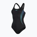 Speedo Placement Muscleback einteiliger Badeanzug schwarz 8-00305814837 4