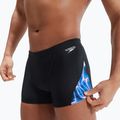 Herren Speedo Allover Digi V-Cut Schwimm-Boxershorts schwarz/blau 10