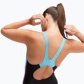 Speedo Colourblock Splice Muscleback einteiliger Badeanzug für Damen schwarz/süßes lila/picton blau 9