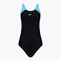 Speedo Colourblock Splice Muscleback einteiliger Badeanzug für Damen schwarz/süßes lila/picton blau