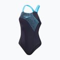 Speedo Medley Logo One Piece Badeanzug true navy/picton blau