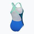 Speedo Placement Digital Powerback einteiliger Badeanzug für Frauen true cobalt/harlequin green 3