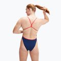 Speedo Placement Digital Vback Damen Badeanzug cerulean blau/true cobalt/watermelon/weiß 7