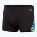 Herren Speedo Allover Digital V-Cut Aquashort Schwimm-Boxershorts schwarz/true cobalt