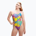 Speedo Damen-Badeanzug Allover Digital Vback flare pink/bit lime/sweet purple/bolt 6