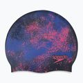 Speedo Reversible Slogan Junior Starburst true cobalt/flare pink Kinder Badekappe