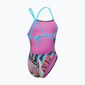 Einteiliger Schwimmanzug Speedo Allover Digital Tie Back black/matcha green/siren red 2