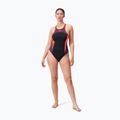 Speedo High Neck Splice Cross Back einteiliger Badeanzug schwarz/plum dandy/siren rot 6