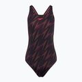 Speedo HyperBoom Allover Medalist schwarz/plum dandy/siren rot einteiliger Badeanzug