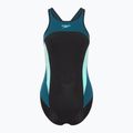 Einteiler Badeanzug Damen Speedo High Neck Splice Cross Back dark teal