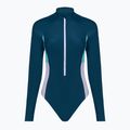 Speedo einteiliger Badeanzug Zip Colorblock dunkelgrün