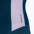 Speedo einteiliger Badeanzug Zip Colorblock dunkelgrün 4