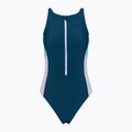 Speedo einteiliger Badeanzug Zip Colorblock dunkelgrün