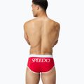 Speedo Jetstream Retro Logo Brief Herren Badehose mit hohem Risiko rot 3
