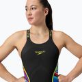 Speedo Fastskin Damen-Badeanzug LZR Pure Intent 2.0 Closedback Kneeskin schwarz / molten blur / hyper yellow / mainline 6