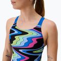 Damen-Einteiliger Badeanzug Speedo FL Printed Leaderback ripple melody/lagoon blue 4