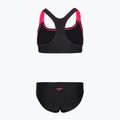 Kinder-Badeanzug zweiteilig Speedo Medley Logo Racerback 2pc anthracite/pink 2