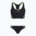 Damen zweiteiliger Badeanzug Speedo Placement Raceback 2pc anthracite/clover